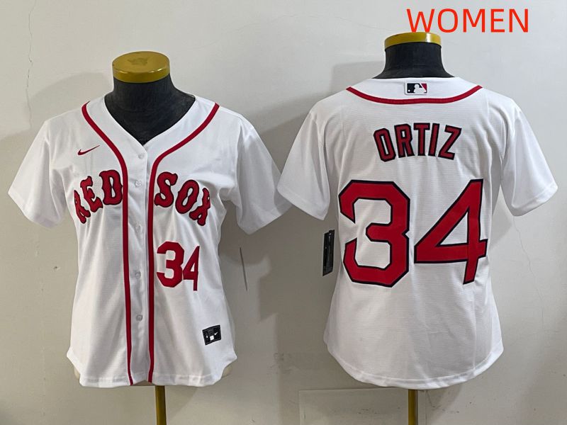 Women 2025 Boston Red Sox #34 Ortiz White Game Nike MLB Jersey style 4->women mlb jersey->Women Jersey